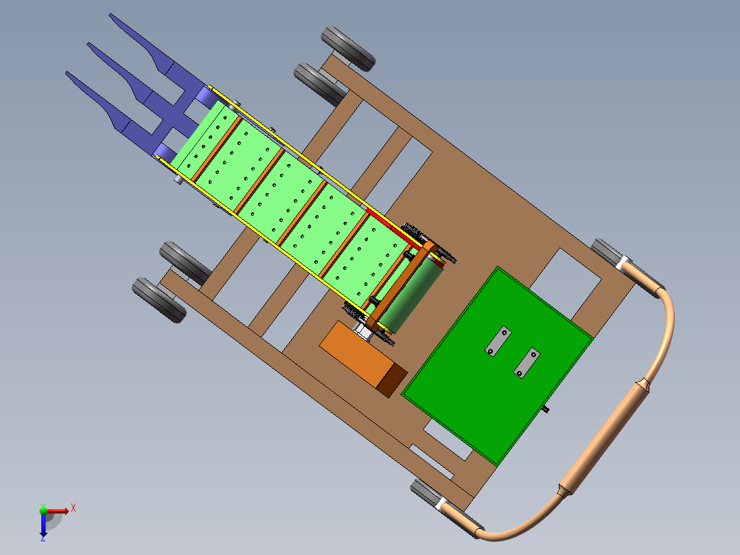 蔬菜收获机俯视图