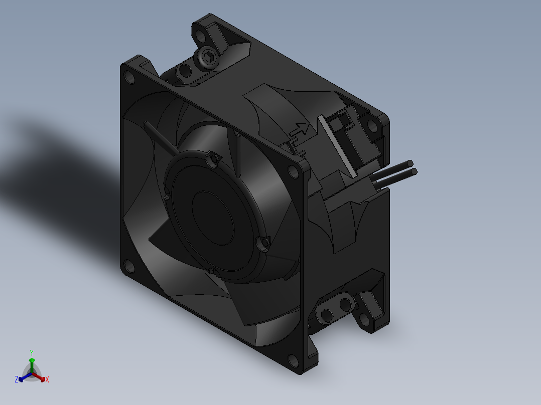 扇热风扇(80mm)正等轴测图
