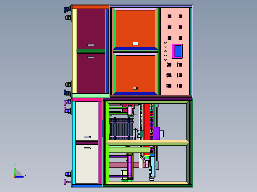 切折烫一体机以及电芯加工设备左视图