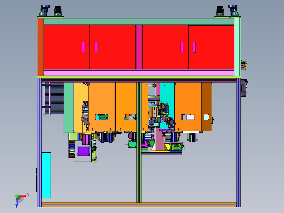 切折烫一体机以及电芯加工设备俯视图