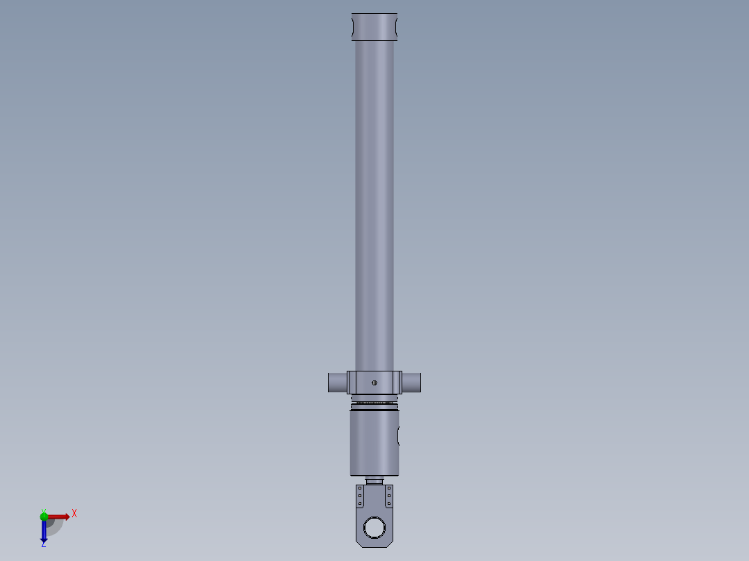 焊接型液压缸（带固定支柱） 100x60x1200 mm俯视图