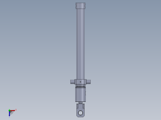 焊接型液压缸（带固定支柱） 100x60x1200 mm俯视缩略图