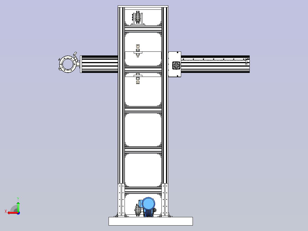 X射线管升降架车后视图