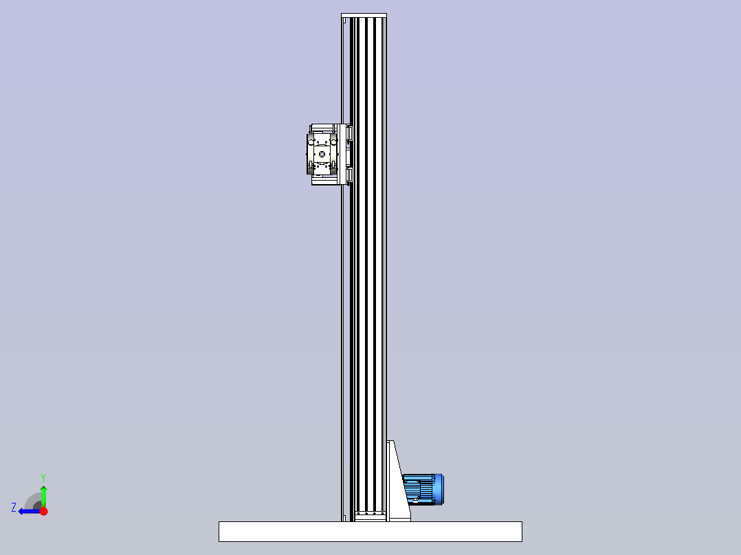 X射线管升降架车右视图