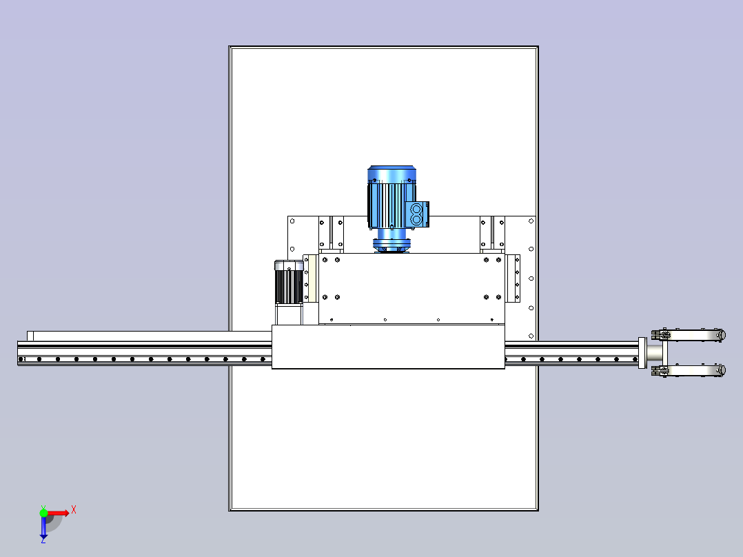 X射线管升降架车俯视图
