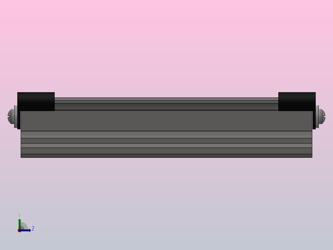 带防护带和防护端盖的滚珠导轨SNS[SNS R1605 363 61 156mm]左视图