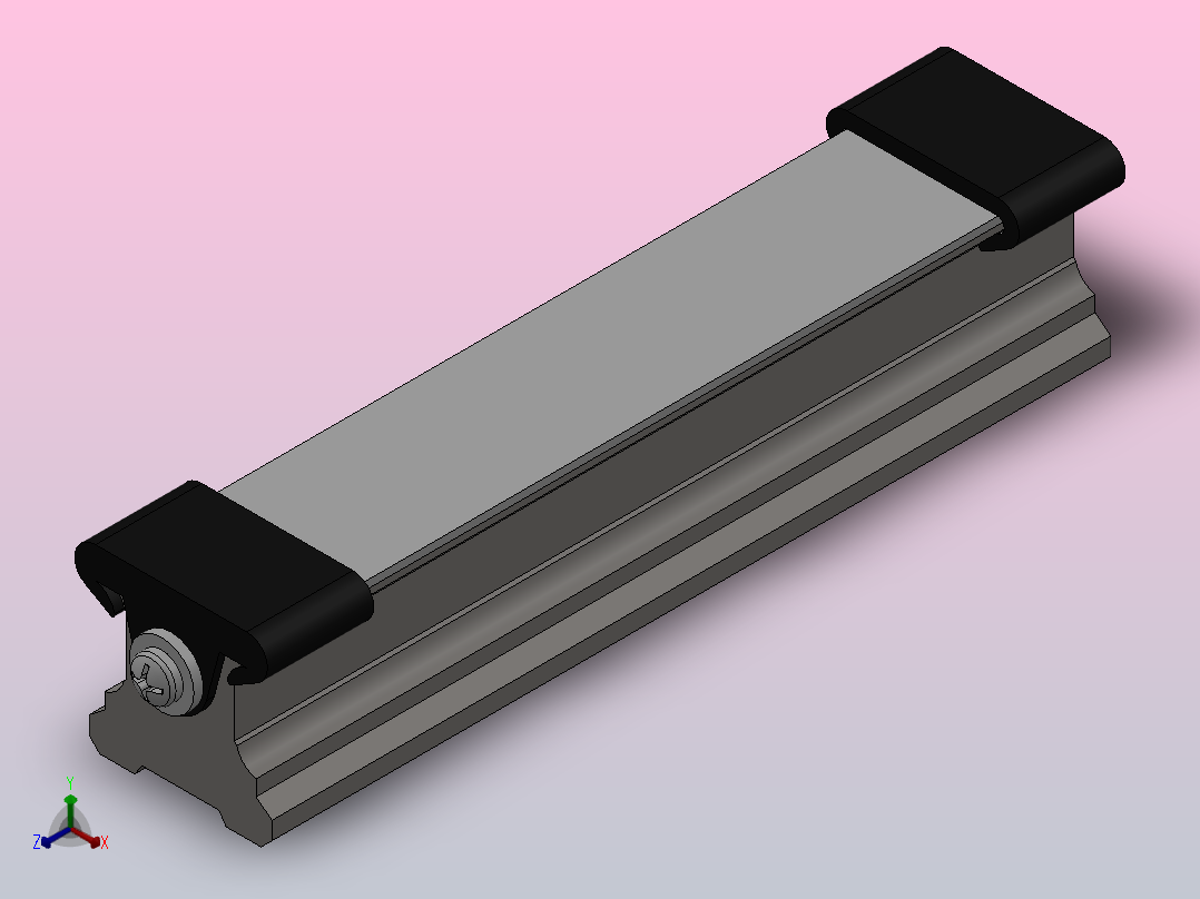 带防护带和防护端盖的滚珠导轨SNS[SNS R1605 363 61 156mm]正等轴测图