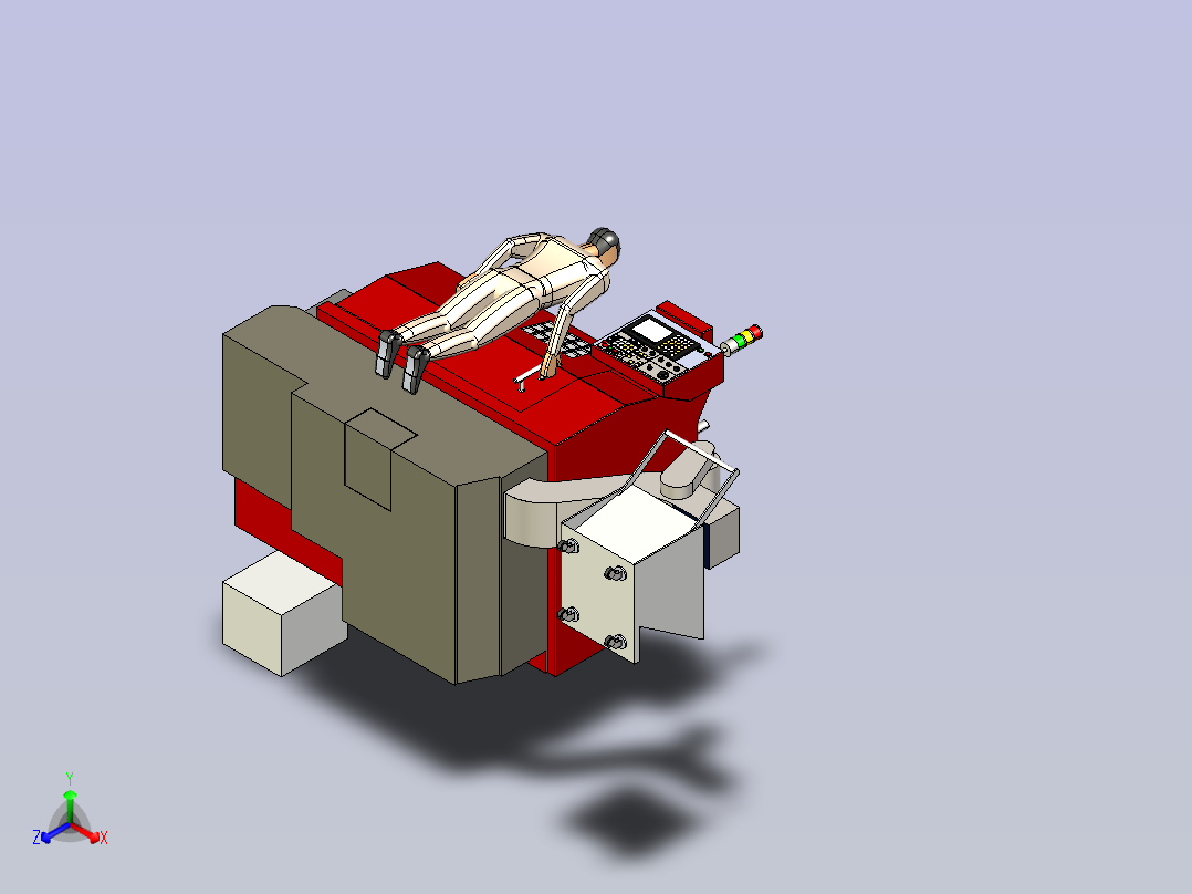 转塔数控车床3D模型图纸主视图