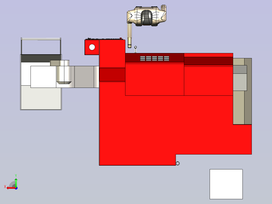 转塔数控车床3D模型图纸后视图