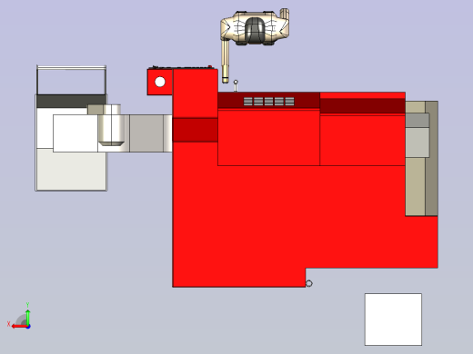 转塔数控车床3D模型图纸后视缩略图