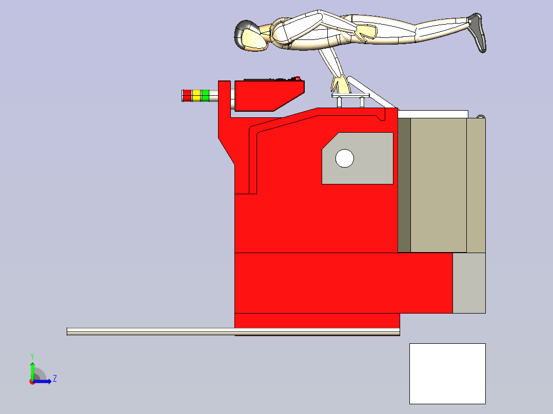 转塔数控车床3D模型图纸左视图