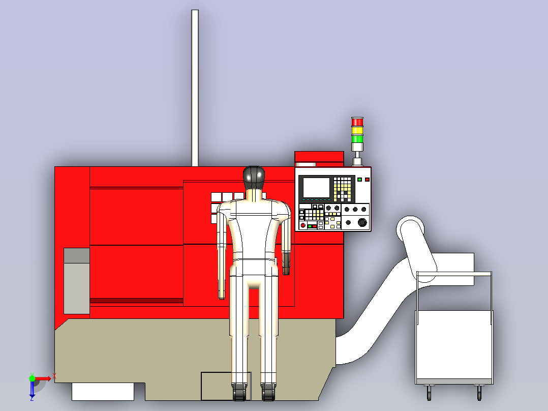 转塔数控车床3D模型图纸俯视图