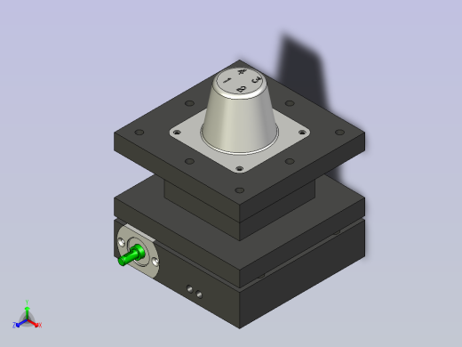 车床电动四方刀架正等轴测缩略图