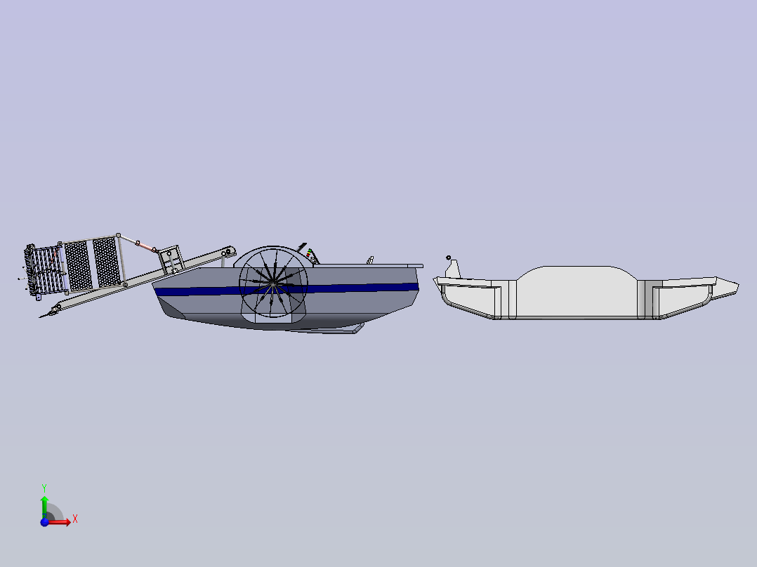小型除草船前视图