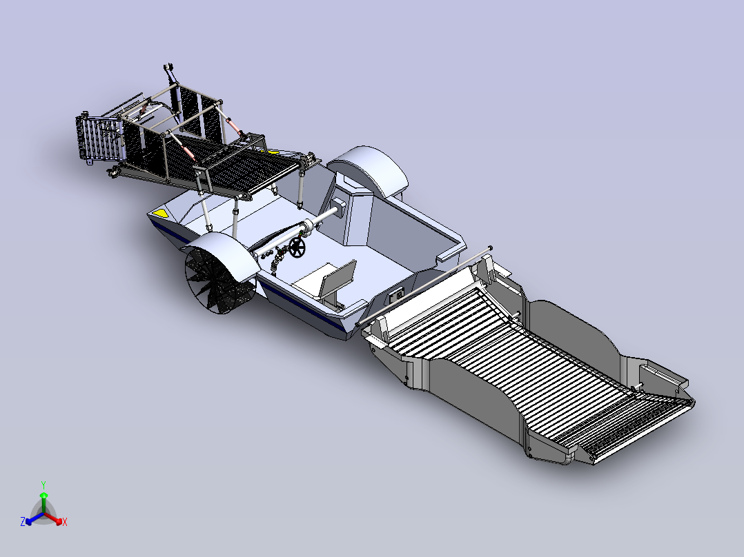 小型除草船正等轴测图
