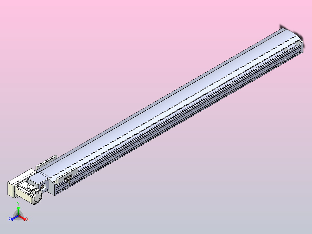 皮带直线轴半封闭可选导轨TPA-HNB-175D-140-L1650-ML-C-P75-N3正等轴测图