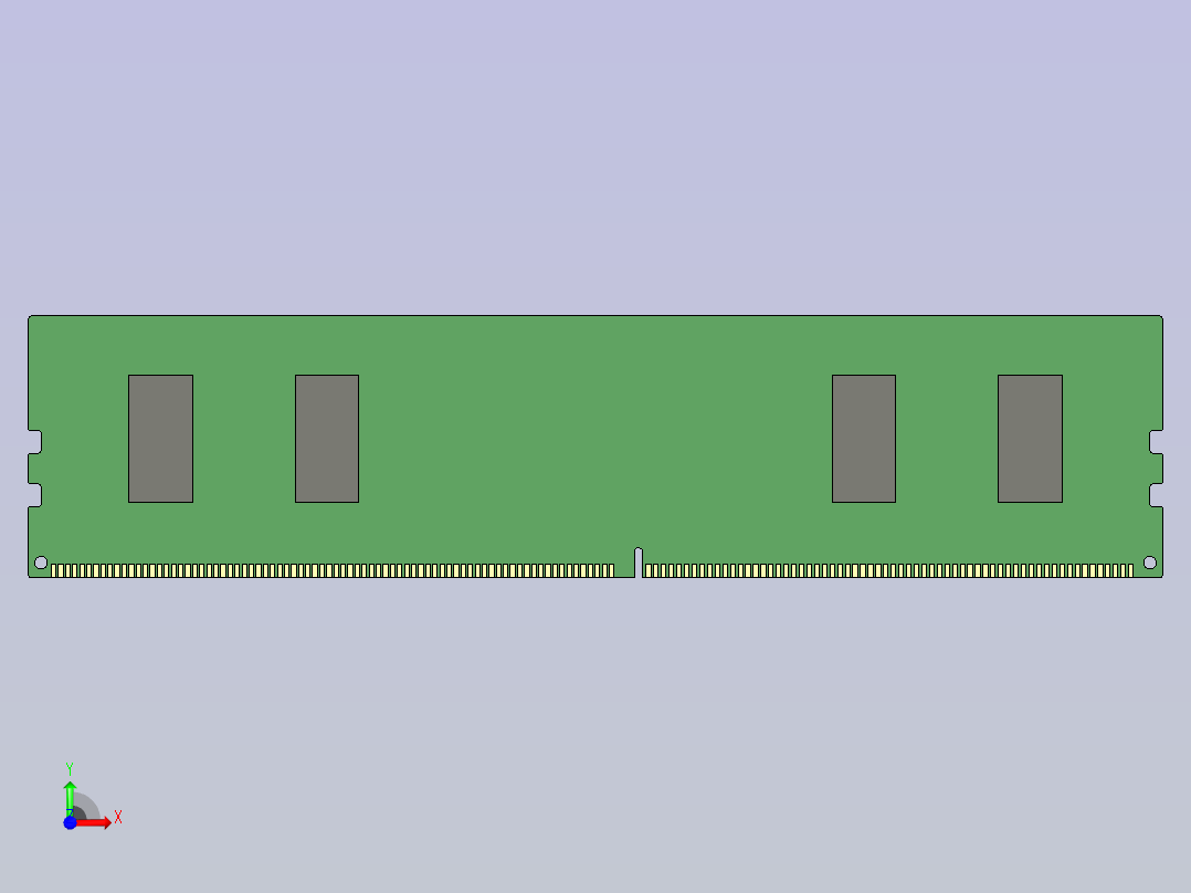16GB DDR4 DIMM内存条（288针）（简化版）前视图