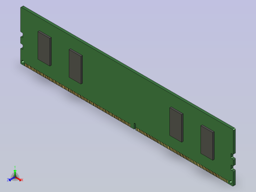 16GB DDR4 DIMM内存条（288针）（简化版）正等轴测缩略图