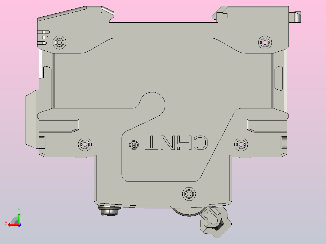 NB1L-MD具有自动重合闸功能的剩余电流保护断路器三维模型202307后视图
