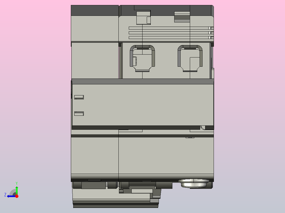 NB1L-MD具有自动重合闸功能的剩余电流保护断路器三维模型202307右视图