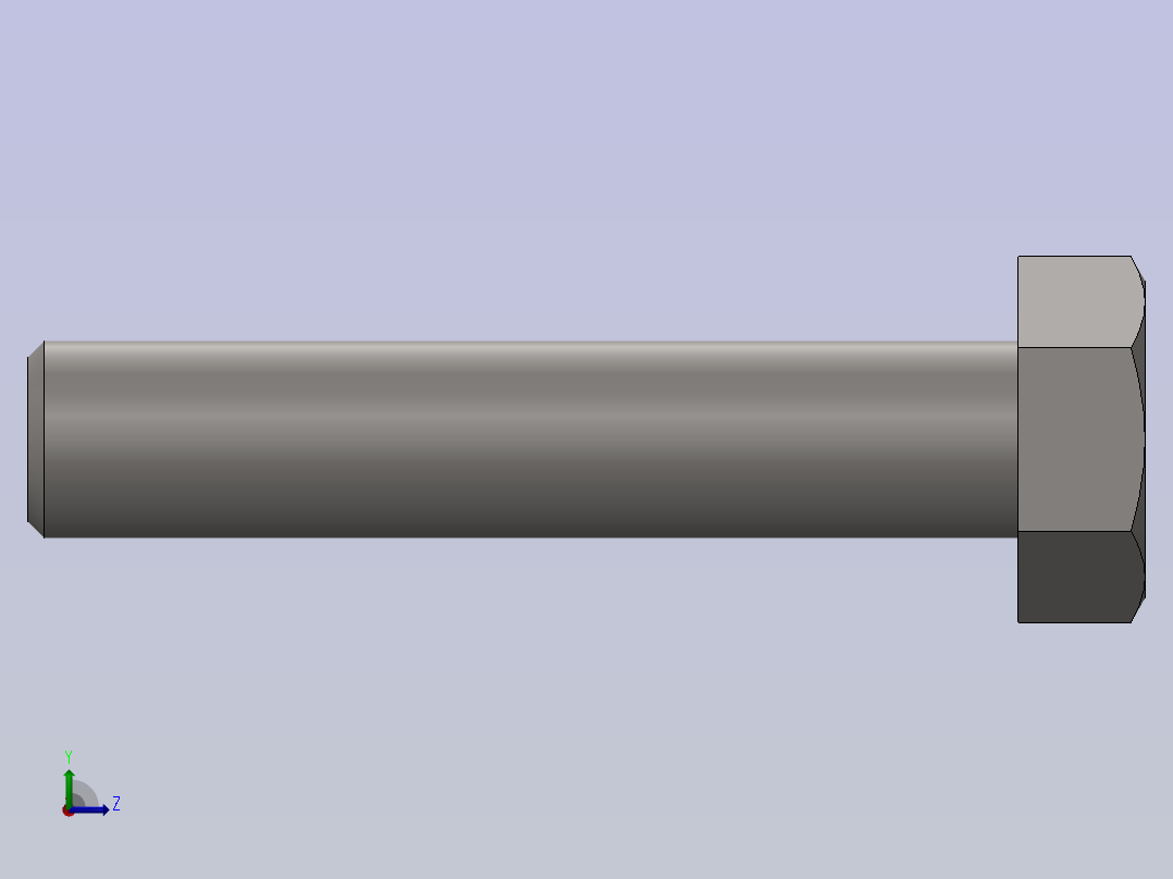 M10 X 50 MM 六角螺栓左视图