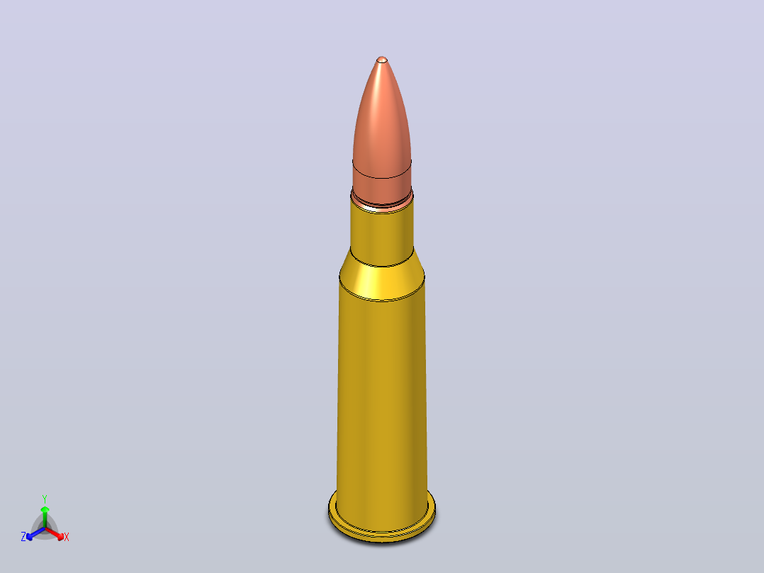子弹7.62х54R口径主视图