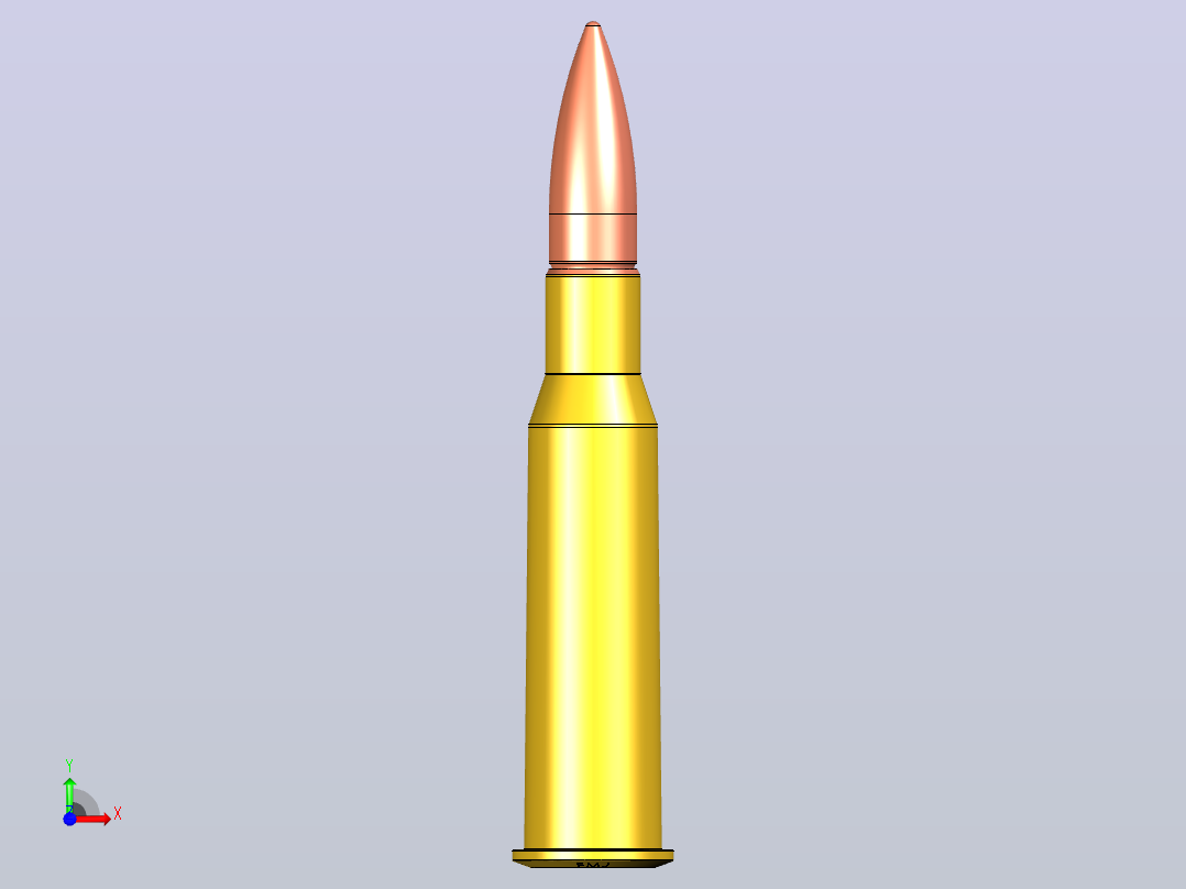 子弹7.62х54R口径前视图