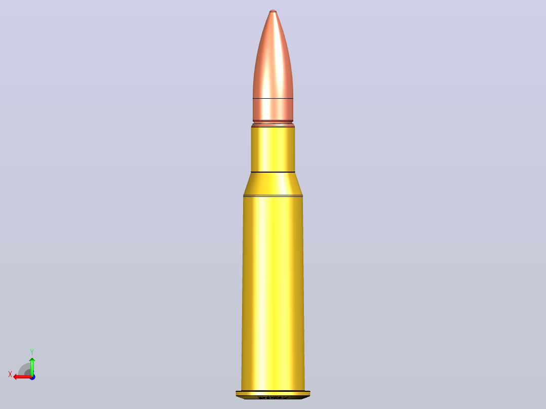 子弹7.62х54R口径后视图