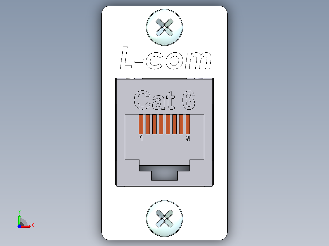 RJ45以太网插孔前视图