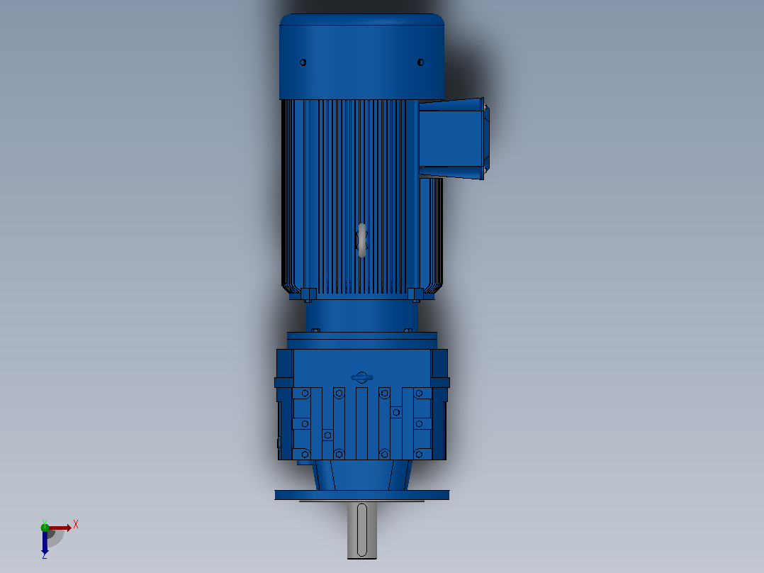 RF97法兰轴伸式安装斜齿轮减速机RF97-Y0.25-8P-71-M1-0°-Φ350俯视图