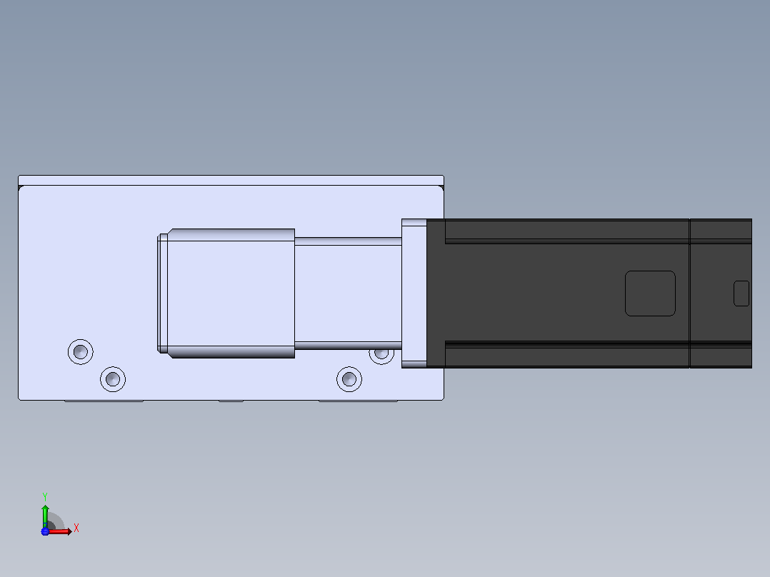 直线模组DMBF135-LTCR（左折直连带电机座）[DMBF135-L45S500-DT400-A2U-LTCR]前视图
