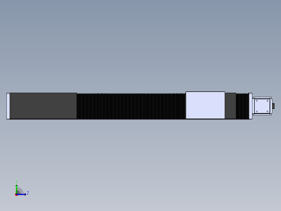 直线模组DMBF135-LTCR（左折直连带电机座）[DMBF135-L45S500-DT400-A2U-LTCR]左视图