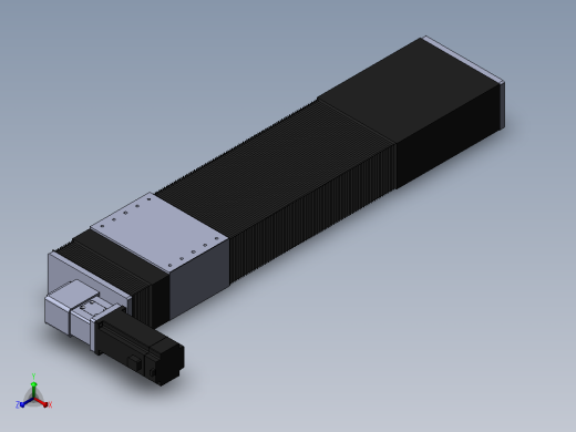直线模组DMBF135-LTCR（左折直连带电机座）[DMBF135-L45S500-DT400-A2U-LTCR]正等轴测缩略图