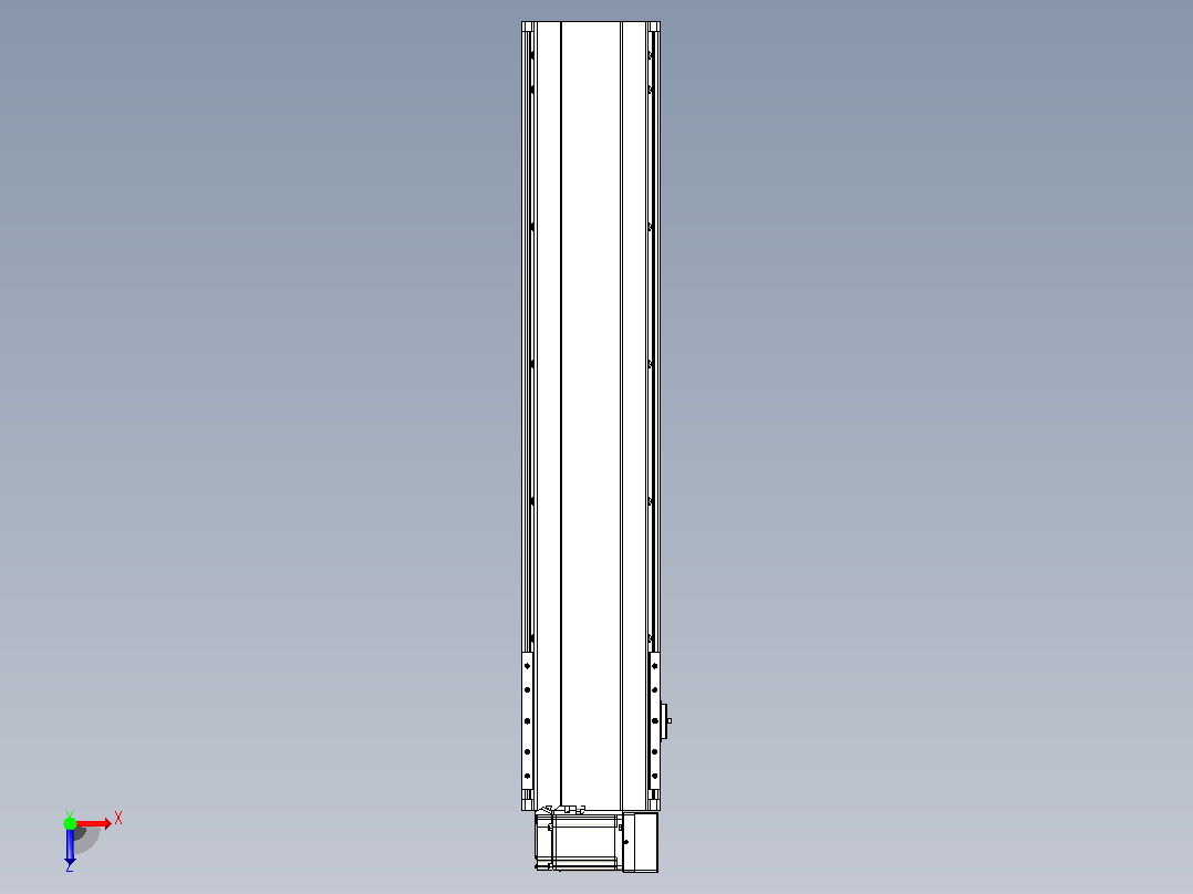 皮带直线轴半封闭可选导轨TPA-HNB-202D-140-L800-RU-C-P75-N3俯视图