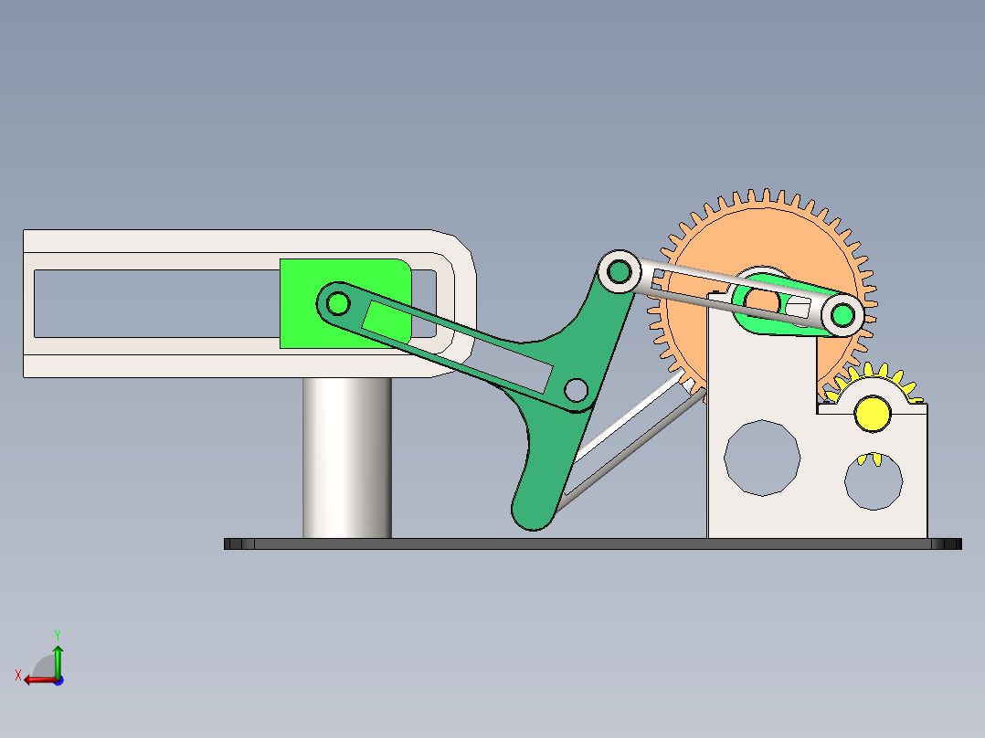 一款典型曲柄滑块结构sw17可编辑后视图