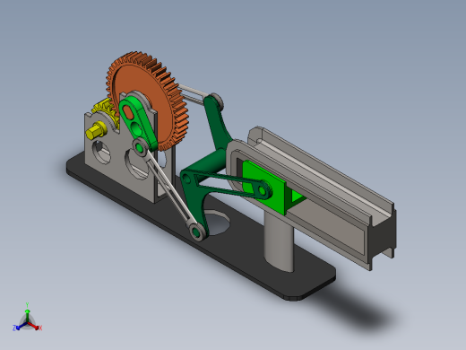 一款典型曲柄滑块结构sw17可编辑正等轴测缩略图