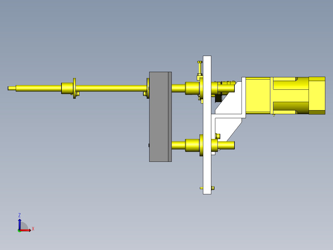基于左右旋螺纹的导块间距调整机构前视图