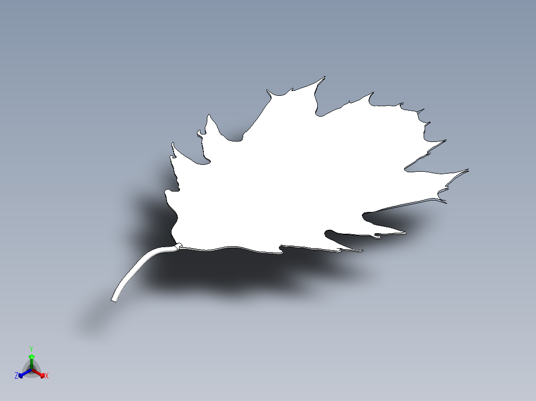 橡树叶子正等轴测图