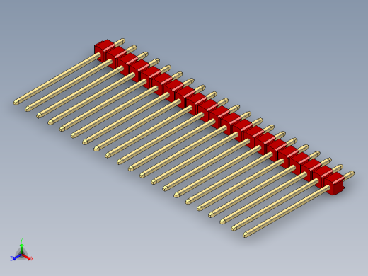 彩色公头100mil（2.54mm）系列-DS1021_red_1x21p_100mil_Type19_rev1.0正等轴测缩略图