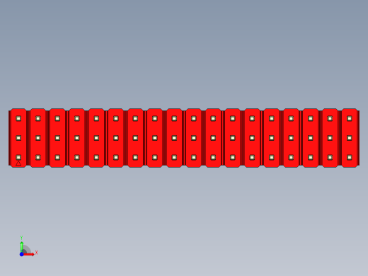 彩色公头100mil（2.54mm）系列-DS1021_red_3x18p_100mil_Type1_rev1.0前视缩略图