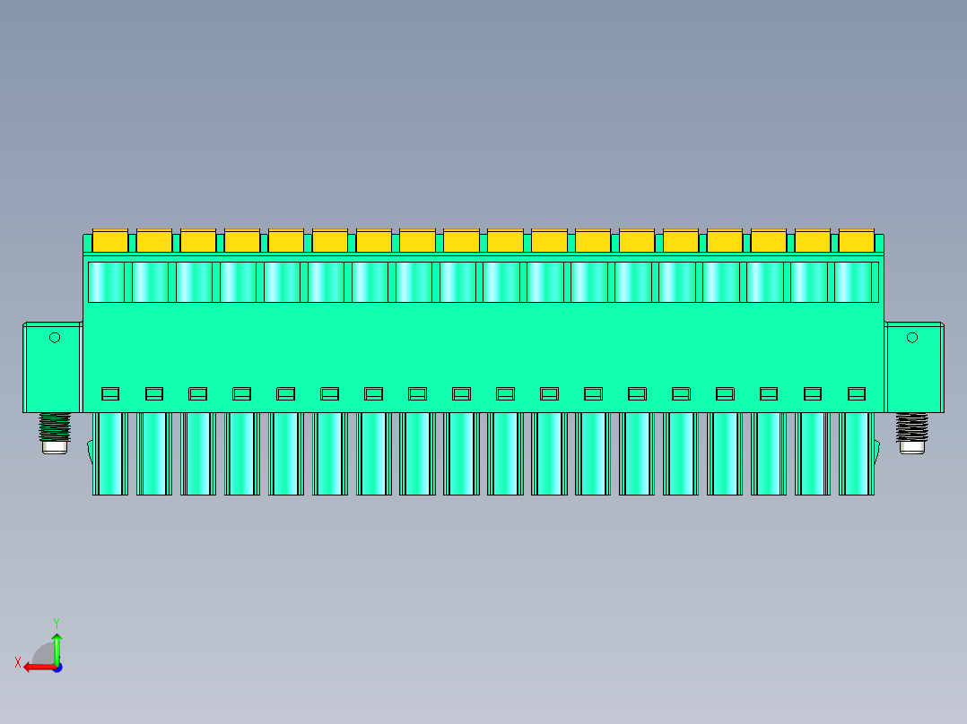 DEGSON 15EDG（公头） 3.5mm 螺钉锁紧，插拔式接线端子 FullPack-15EDGKDM-3.5-18P-14-00AH后视图