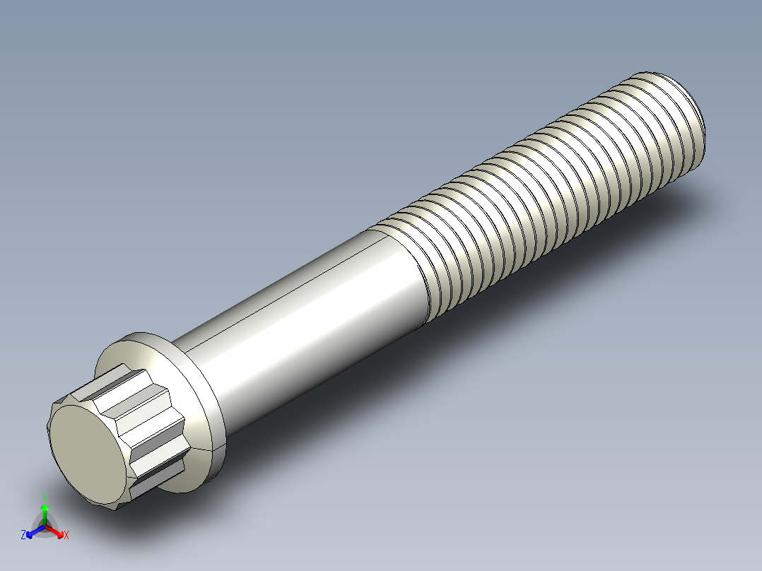 法兰头螺钉-5-16in-24 2long 12-point screws.IGS正等轴测图