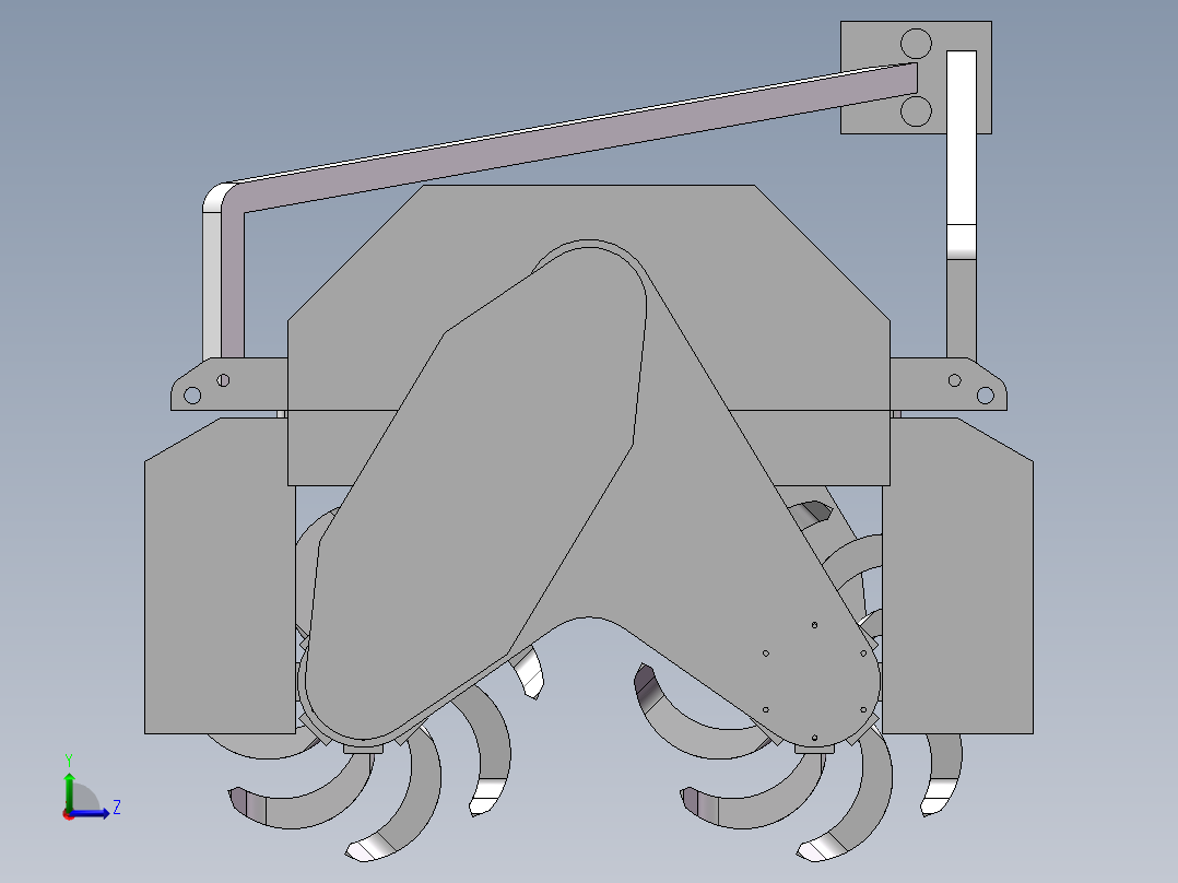 双轴灭茬旋耕机设计含CAD图纸+solidworks三维模型+说明书左视图