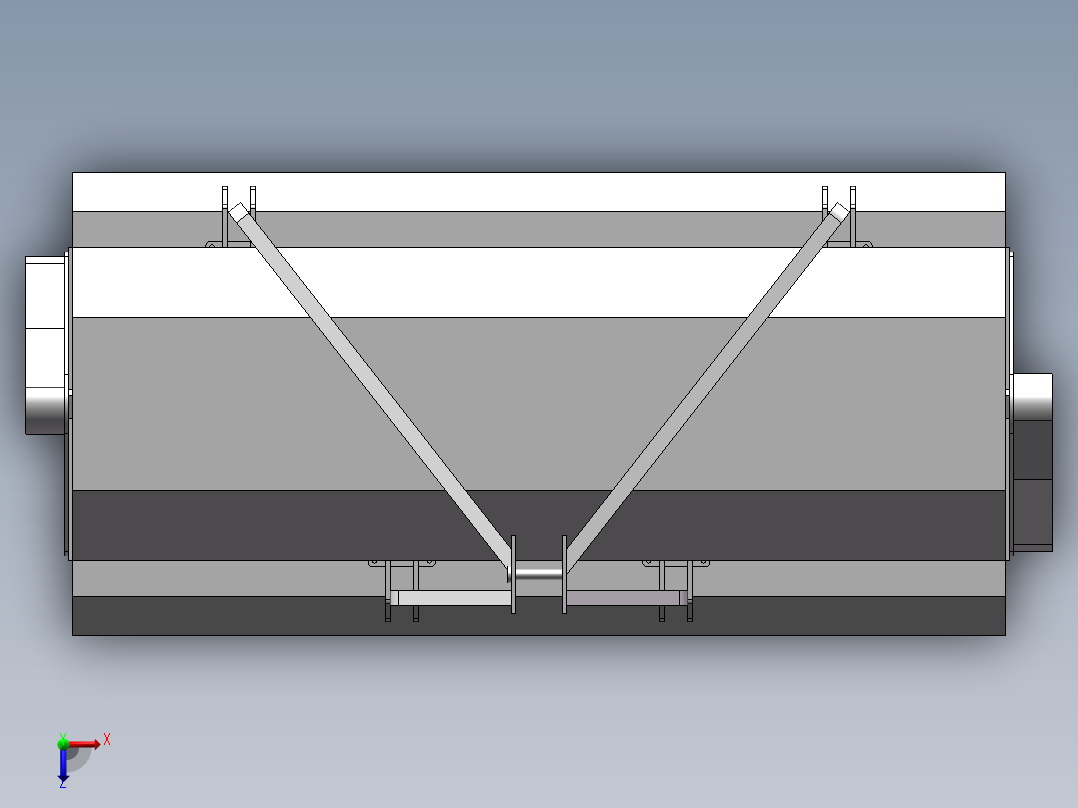 双轴灭茬旋耕机设计含CAD图纸+solidworks三维模型+说明书俯视图