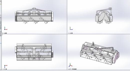 双轴灭茬旋耕机设计含CAD图纸+solidworks三维模型+说明书缩略图
