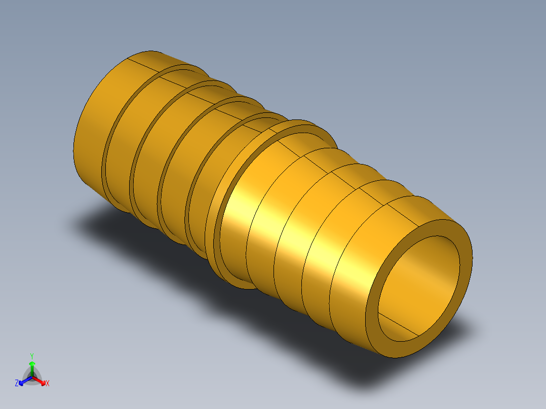 倒齿式工业管接头Hose Mender 122HBL-12正等轴测图