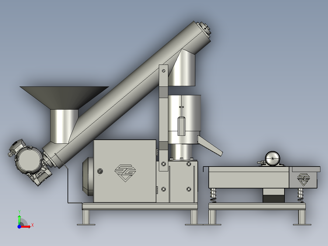 10kw 饲料颗粒压制生产线前视图