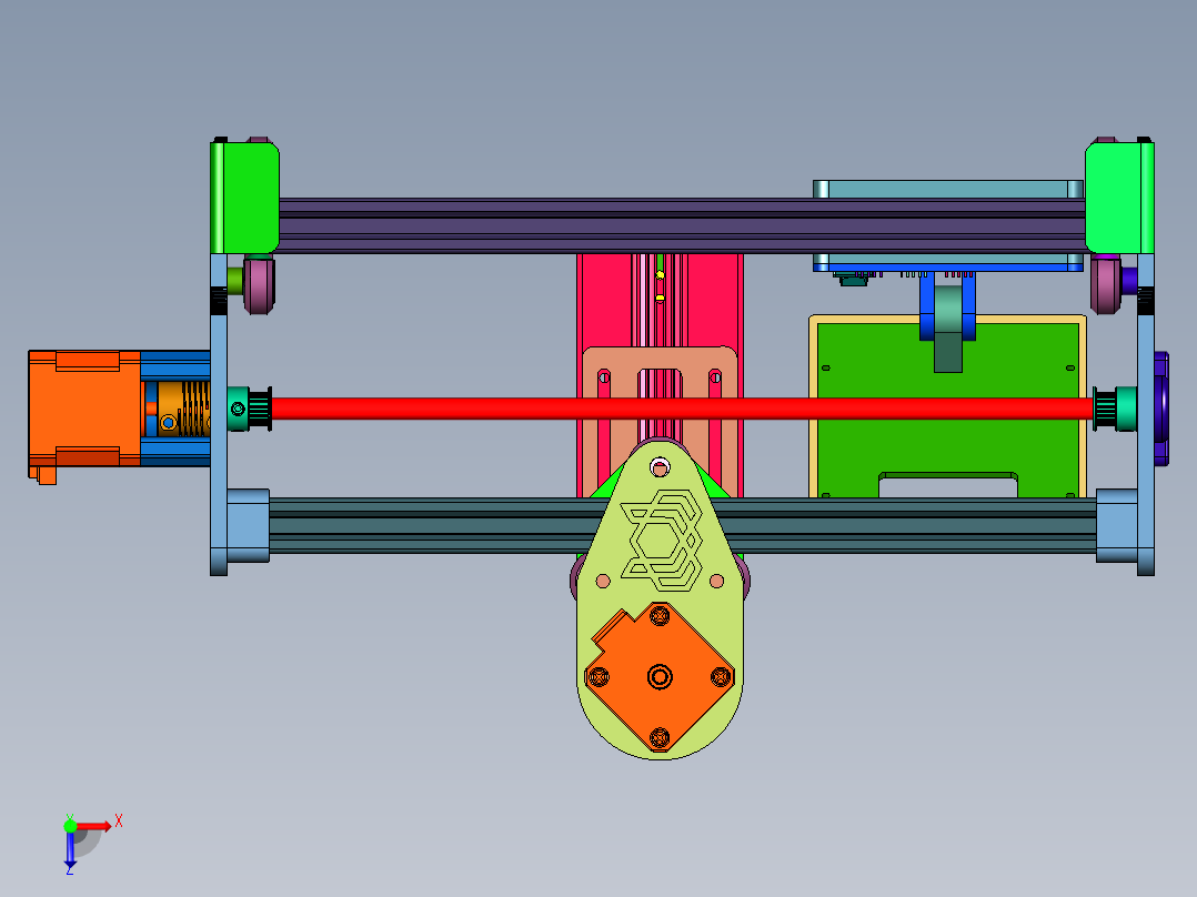 小型多功能DIY数控激光打标机俯视图