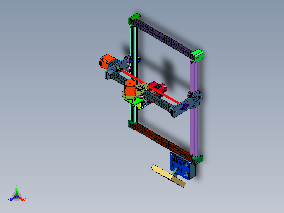小型多功能DIY数控激光打标机正等轴测图