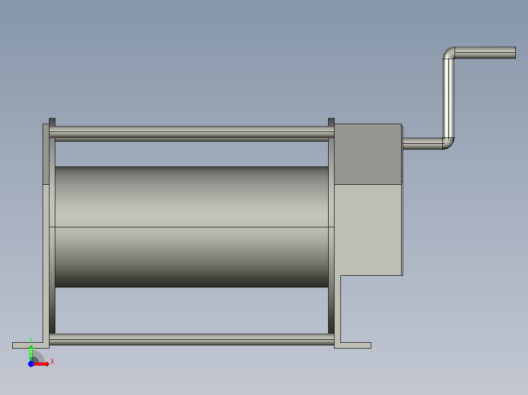 输送带绞盘 - 手动张力--stp前视图